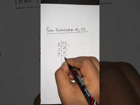Prime Factorization of 52 #maths #factorisation #math