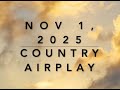 Billboard Top 60 Country Airplay Nov 1 2025