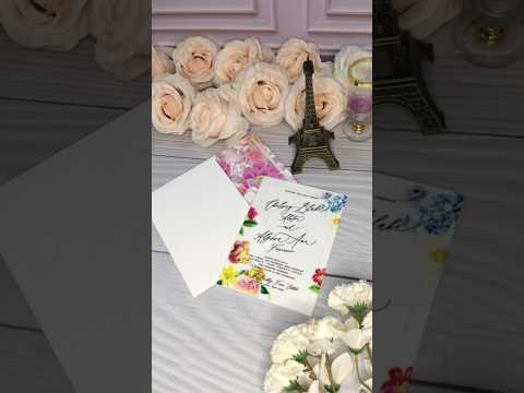 Wedding Dinner  Menu, Acrylic  With Digital Floral Colors