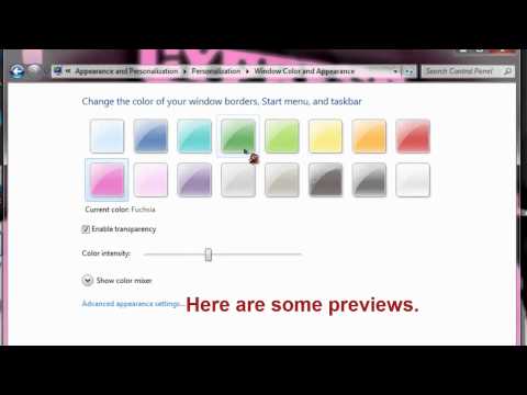 How to change the window color on a PC