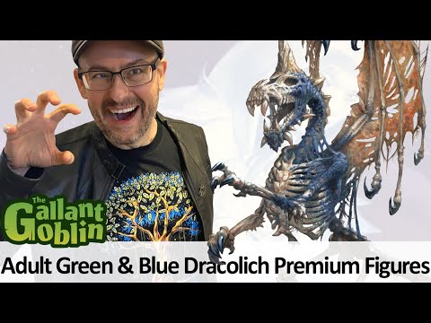 Adult Green and Blue Dracolich Premium Figures - D&D Icons of the Realms WizKids Prepainted Minis