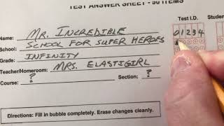 Scantron Answer Sheet User Instructions