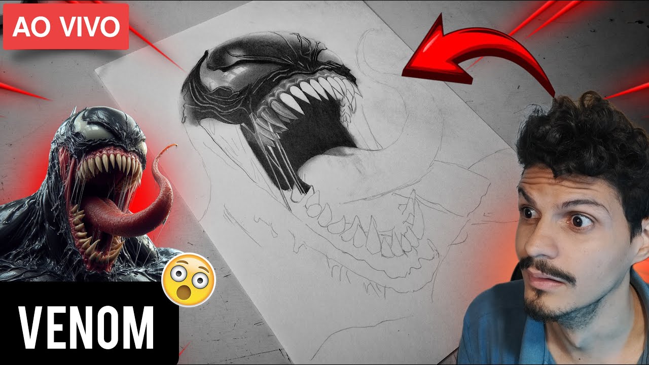 🔴Desenhando VENOM😱😱 - parte 07