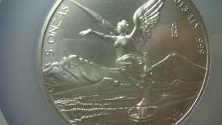 preview picture of video '2013 Mexico 5 Oz Silver Libertad Onza NGC MS69 Mint State 69'