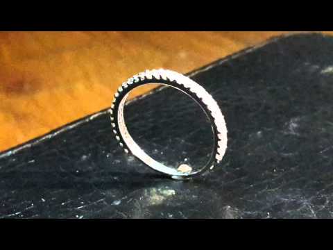 14k white gold Three row wedding band....