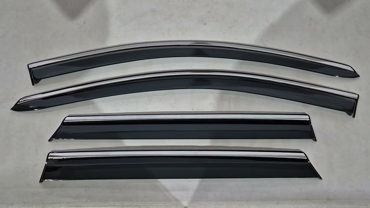 Ветровики с хромированным молдингом (Niken, 4 шт) Video 1