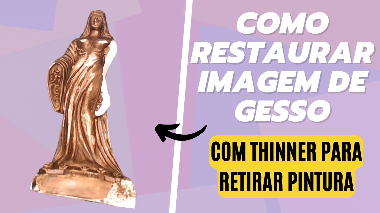 Como restaurar imagem de gesso usando thinner para retirar pintura