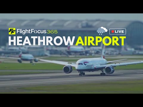 Heathrow Airport Live - HEAVY CROSSWIND Monday 26th Feb 2024