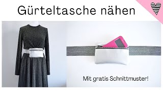 Gürteltasche nähen mit gratis Schnittmuster / DIY MODE Bauchtasche "Samba"