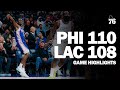 Game Highlights Sixers Climb Back Against Clippers