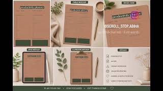 Minimal Productivity&Success Planner| Printable PDF|Daily Focus&Time Management Planner|A4 Printable