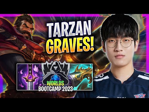 TARZAN PERFECT GAME WITH GRAVES! - LNG Tarzan Plays Graves JUNGLE vs Jarvan! | Bootcamp 2023