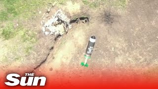 Ukraine drone drops grenade in Russian soldiers trench