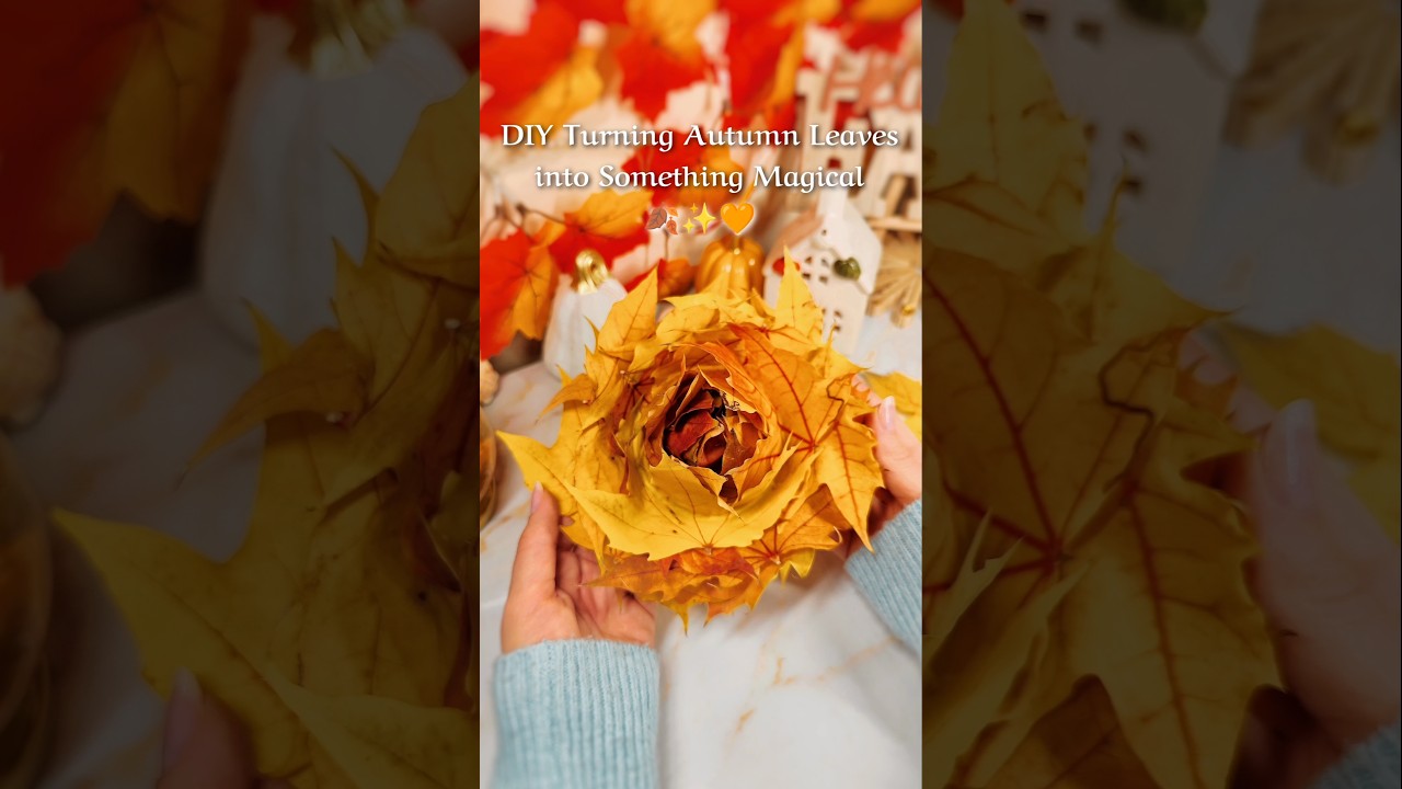 DIY Turning Autumn Leaves into Something Magical 🍂✨ #craft #creative #leaves #shorts #diy #autumn