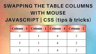 Download the video "Move Swap Table Columns With Mouse Drag & Drop Javascript CSS"
