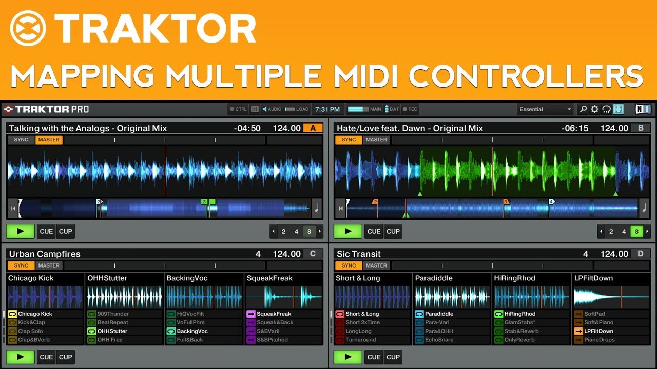Tips for Mapping Multiple MIDI Controllers in Traktor Pro 2