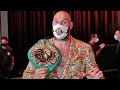 TYSON FURY REACTS TO NO FACE OFF WITH DEONTAY WILDER AT PRESS CONFERENCE "HE RAN OFF STAGE!"