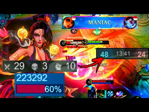 29 KILLS + 223,292 DAMAGE IN 13 MINUTES WITH ESMERALDA! + 2X MANIACC! | Mobile Legends