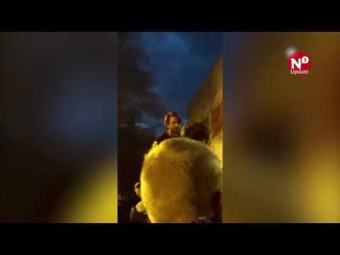 Peter Hyballa (NEC) spreekt woedende supporters toe