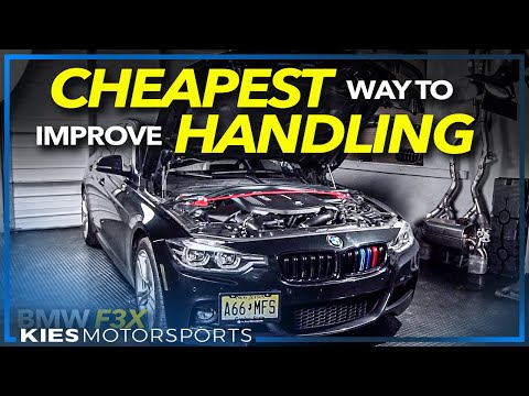 Chris' BMW F30 340 gets a RED STRUT BRACE (Cheap F3x Suspension Mod!)