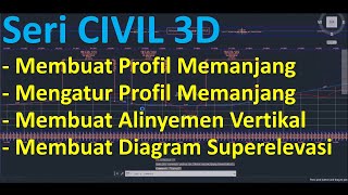 #3 Civil 3D : Membuat &amp; Mengatur Profil Memanjang - Alinyemen Vertikal - Diagram Superelevasi