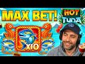 WE SPUN IN a BUNCH of MAX BET BONUSES on HOT TUNA... is it any good?!