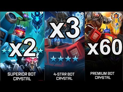 CRYSTAL OPENING - x3 Four Star | x2 Superior Bot | x60 Premium - TRANSFORMERS: Forged to Fight