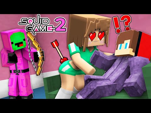 JJ FRONT MAN and Mikey GUARD ARROWS of LOVE with SQUID GAME Girl in Minecraft - Maizen