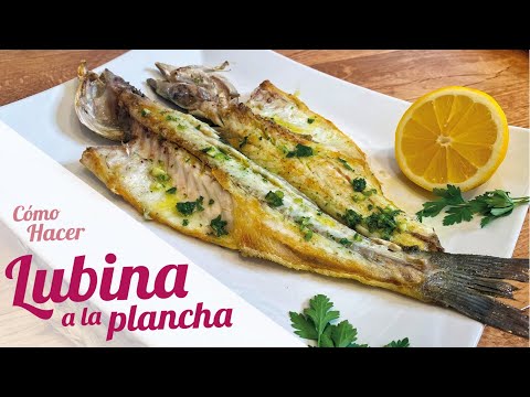 LUBINA A LA PLANCHA con ajo y perejil 🐟 Sin que se pegue