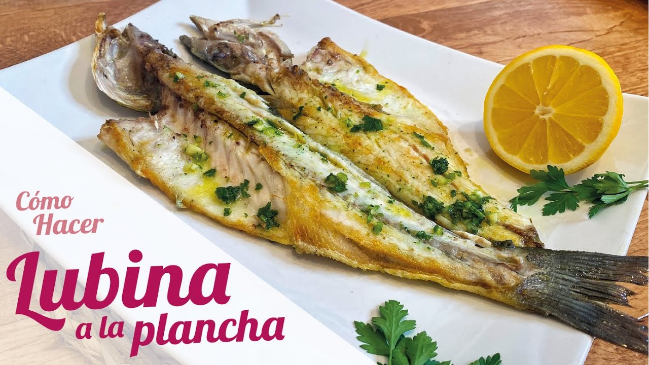 LUBINA A LA PLANCHA con ajo y perejil ?? Sin que se pegue