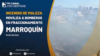 Incendio de maleza moviliza a bomberos en Fraccionamiento Marroquín