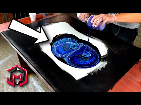 Amazing Large Traveling Double Open Cup Galaxy | Acrylic Pouring for Beginners