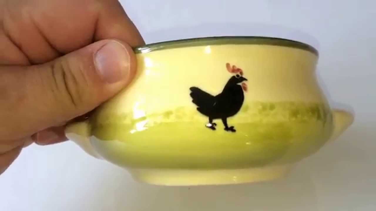 Zeller Keramik Suppenobertasse Hahn und Henne Tasse Trinkgefäß Geschirr