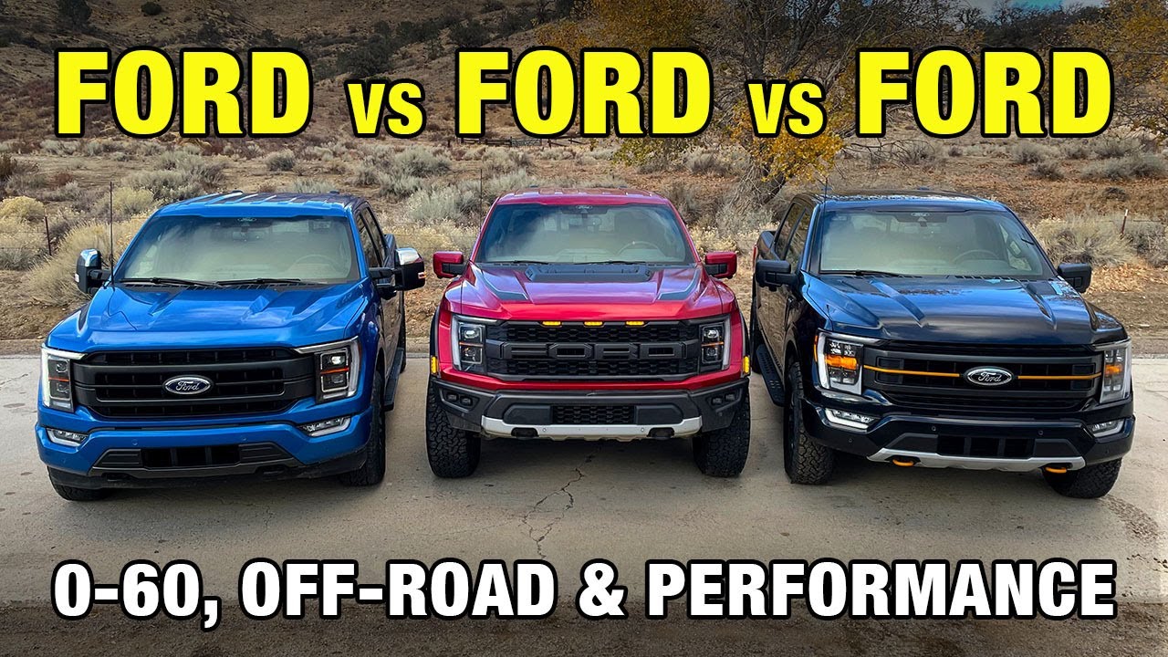 A2xolqXuEXg - Comparing Ford F-150s: F-150 Raptor, F-150 Tremor & F-150 FX4 | 0-60, Off-Road, Performance