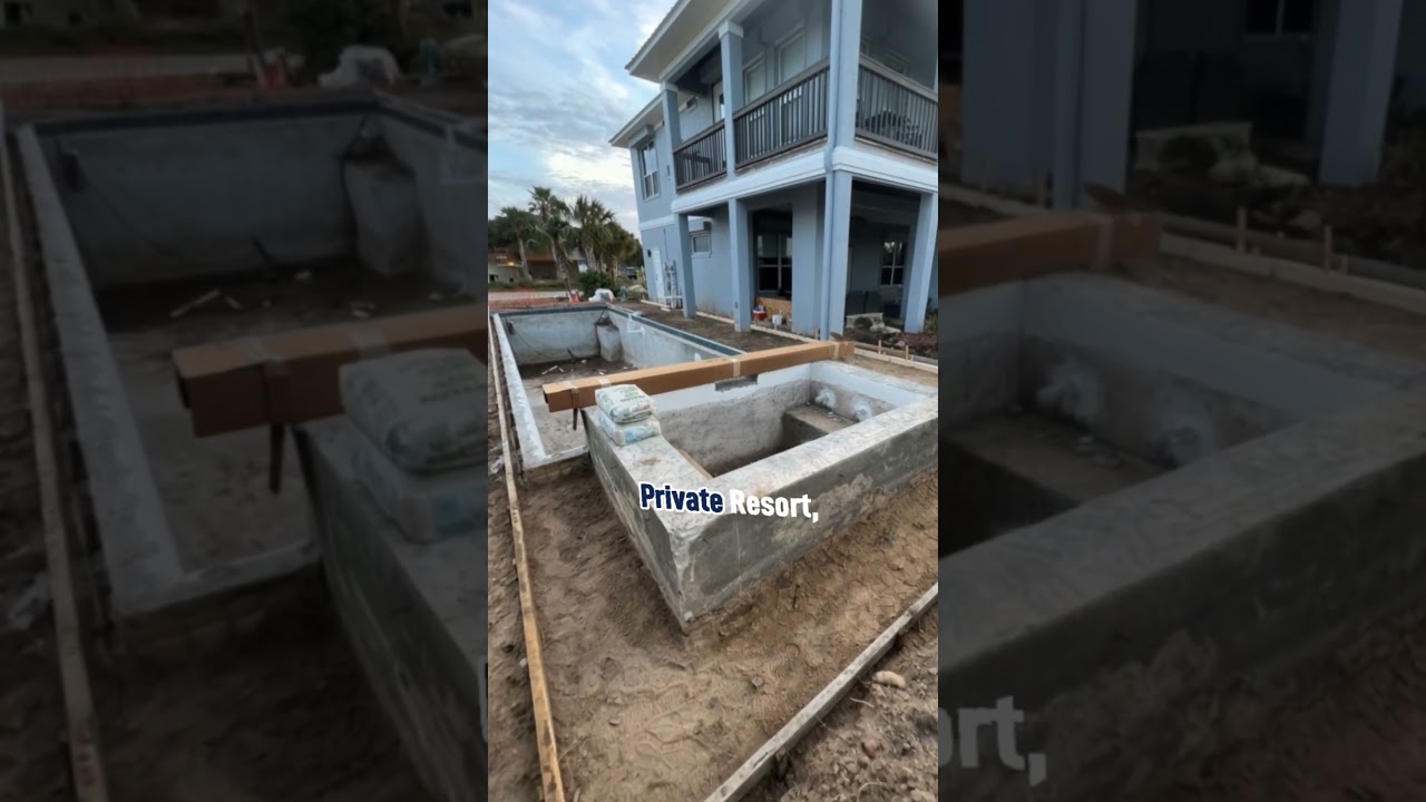 Palm Coast Luxury Pool with Sun Shelf & Raised Spa - Construction From Start to Finish #palmcoast