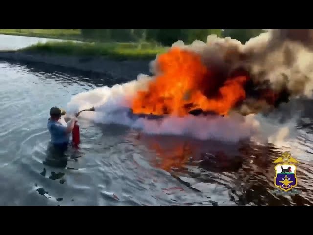 Очевидцы сообщили о взрыве гидроцикла в Иркутске в заливе «Волчий» на реке Ангара