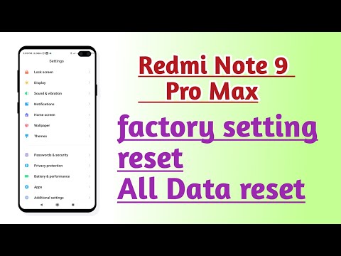 Redmi Note 9 Pro Max , Factory setting reset All Data reset How to use
