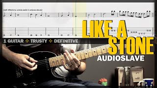 Like a Stone | Guitar Cover Tab | Whammy Solo Lesson | Backing Track with Vocals ? AUDIOSLAVE