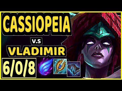 TAKESHI (CASSIOPEIA) vs VLADIMIR - 6/0/8 KDA MID GAMEPLAY - BR Ranked GRANDMASTER