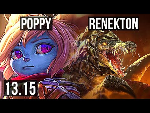 POPPY vs RENEKTON (TOP) | 4/0/6, 2.5M mastery, 800+ games | NA Grandmaster | 13.15