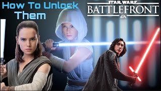 HOW TO UNLOCK Rey Resilient,Rey Jedi Training and Kylo Unmasked Skins!! in Star Wars Battlefront II