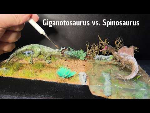 Prehistoric diorama , Giganotosaurus VS Spinosaurus #dinosaur #diorama  #spinosaurus #giganotosaurus