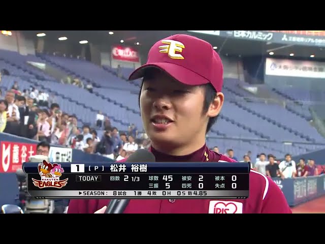 イーグルス松井裕投手ヒーローインタビュー 2014/7/2 Bs-E