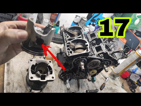 17 DESASTRE!!! Vuela y desaparece Circlip😡 Montar cilindros y pistones motor Yamaha RD500🛠️