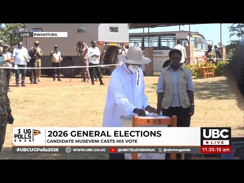 UGANDA ELECTIONS: MUSEVENI ARRIVES TO CAST HIS VOTE AT KARO HIGH SCHOOL POLLING STATION