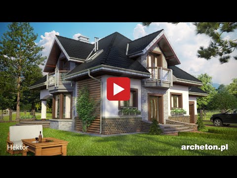 Projekt domu Hektor - archeton.pl - z użytkowym poddaszem 216,8 m2