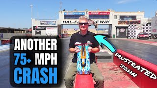 High speed gearing run at the drag strip with another crash! AK-917
