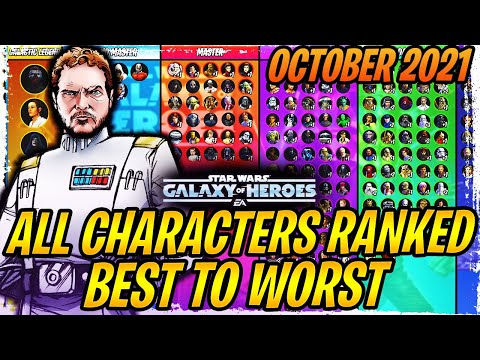 ALL CHARACTERS RANKED BEST TO WORST (POST-2021 NERF) - October 2021 | Star Wars: Galaxy of Heroes