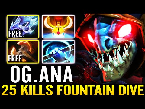OG ANA [Slark] 5min Free Fury Free Moonshard!!? WTF FAIR!!? 25 Kills Crazy Fountain Dive Dota 2 Pro