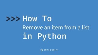 How to remove an item from a list in Python